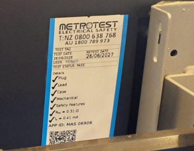 Metrotest Complaint tag